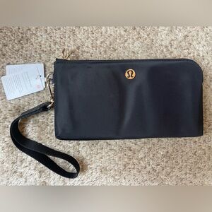 NWT Lululemon Black Clutch (with gold accents)